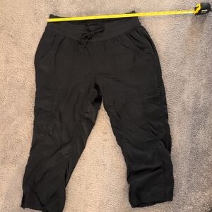North Face Cropped Black Drawstring Hiking Pants Medium